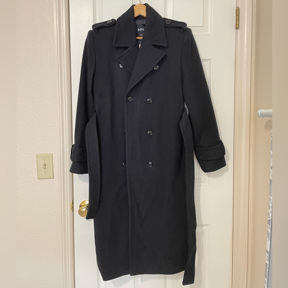 MANGO oversized virgin wool trench coat
